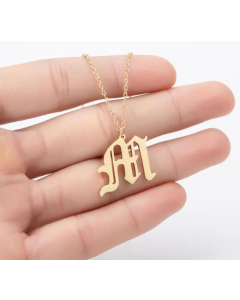 Minimalism Daily Letter Pendant Stainless Steel Plating Necklace CA07830195-Gold Color-M