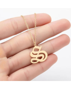 Minimalism Daily Letter Pendant Stainless Steel Plating Necklace CA07830195-Gold Color-S