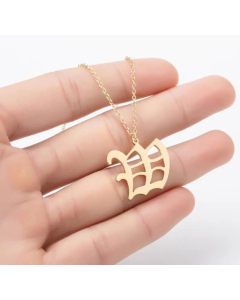 Minimalism Daily Letter Pendant Stainless Steel Plating Necklace CA07830195-Gold Color-W