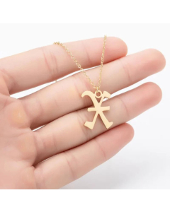 Minimalism Daily Letter Pendant Stainless Steel Plating Necklace CA07830195-Gold Color-X