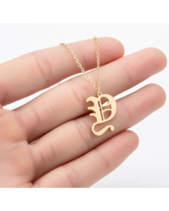 Minimalism Daily Letter Pendant Stainless Steel Plating Necklace CA07830195-Gold Color-Y