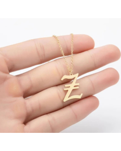 Minimalism Daily Letter Pendant Stainless Steel Plating Necklace CA07830195-Gold Color-Z