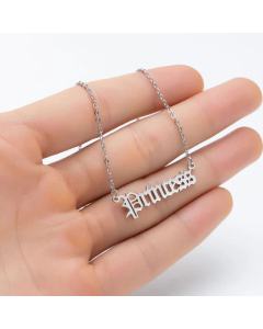 Fashion Letter Pendent Stainless Steel Plating Hollow Out Necklace CA07830196-Steel Color-01