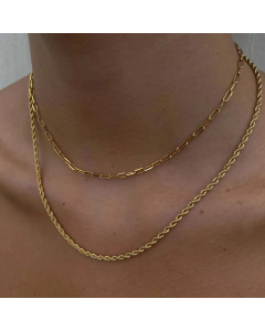 Basic Solid Color Hemp Flowers Chain Titanium Steel Plating Necklace CA07830197