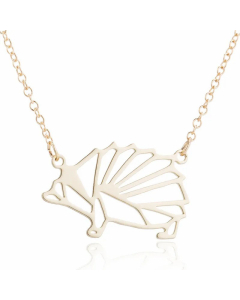 Daily Style Hedgehog Hollow Out Animal Pendent Stainless Steel Plating Necklace CA07830200-Gold Color-01