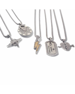 Modern Style Planet Lightning Inlay Rhinestones Pendant Sweater Chain Stainless Steel Necklace 1 Piece 