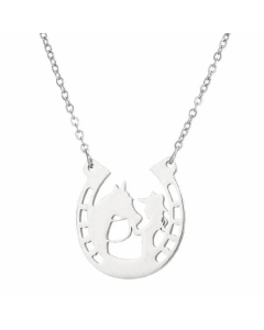 Hollow Out Sun Heart Stainless Steel Plating Pendant Necklace CA07830208-Steel Color-01