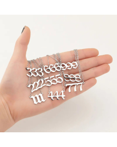 Plating Number Pendant Stainless Steel Titanium Steel Necklace CA07830211
