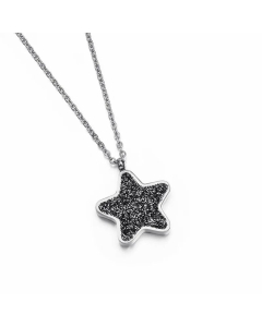 Fashion Pentagram Plating Inlay Artificial Gemstones Titanium Steel Pendant Necklace CA07830214