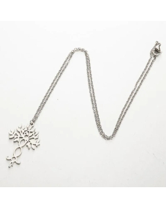 Fashion Tree Pendant Titanium Steel Plating Necklace CA07830215