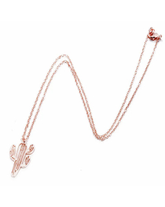 Cute Cactus Pendant Stainless Steel Plating Necklace CA07830216