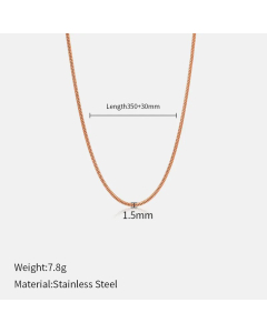 Plain Solid Color Snake Chain Stainless Steel Titanium Steel Plating Necklace CA07830217