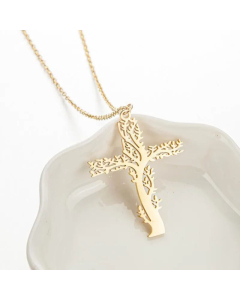 1 Piece Fashion Plating Pendant Cross Stainless Steel Titanium Steel Necklace CA07830218