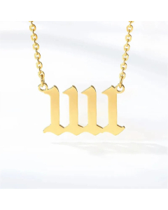 Minimalism Number Pendent Titanium Steel Plating Necklace CA07830220-Gold Color-01