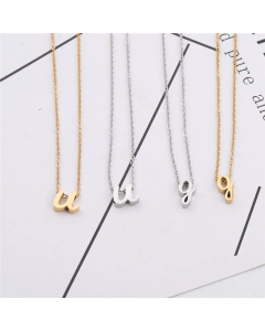 Fashion Lowercase Letter Pendent Titanium Steel Plating Necklace CA07830222