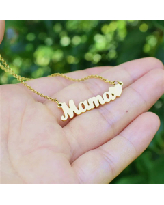 Fashion MAMA Letter Heart Shape Pendent Stainless Steel Plating Necklace CA07830223