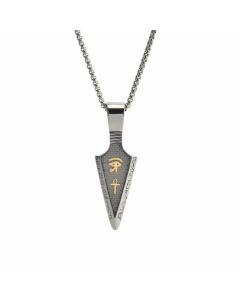 Hip-Hop Geometric Cross Pendent Stainless Steel Plating Necklace CA07830253