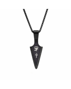 Hip-Hop Geometric Cross Pendent Stainless Steel Plating Necklace CA07830253