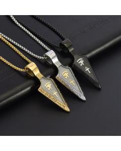 Hip-Hop Geometric Cross Pendent Stainless Steel Plating Necklace CA07830253