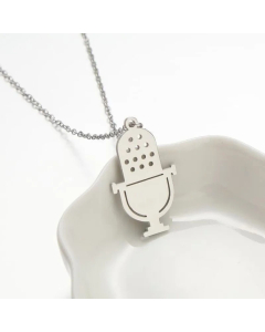 Fashion Microphone Skull Pendant Stainless Steel Plating Necklace CA07830272-Steel Color-01