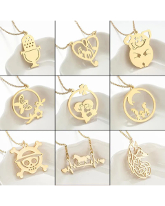 Fashion Microphone Skull Pendant Stainless Steel Plating Necklace CA07830272
