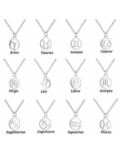 Minimalism Round Constellation Pendant Stainless Steel Plating Necklace CA07830273