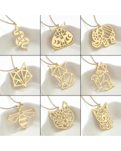 Cute Animal Plating Pendant Stainless Steel Titanium Steel Necklace CA07830277