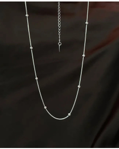 Plain Solid Color Beads Chain Titanium Steel Plating Necklace CA07830279