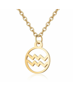 Fashion Constellation Plating Pendant Titanium Steel Necklace CA07830280