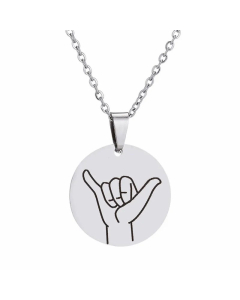 Fashion Gesture Pendant Titanium Steel Plating Necklace CA07830281
