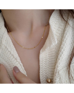 Plain Embossed Choker Titanium Steel Plating Necklace CA07830283