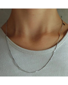 Flat Thin Snake Bone Chain Titanium Steel Plating Necklace CA07830284