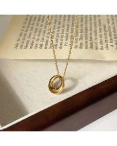 Daily Style Round Pendant Titanium Steel Plating Necklace CA07830285
