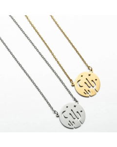 Casual Round Cactus Star Moon Stainless Steel Titanium Steel Plating Necklace CA07830298