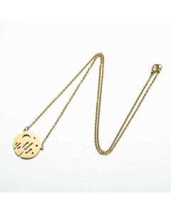 Casual Round Cactus Star Moon Stainless Steel Titanium Steel Plating Necklace CA07830298