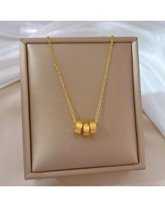 Classic Three Circle Pendent Titanium Steel Necklace CA07830301
