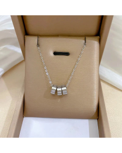 Classic Three Circle Pendent Titanium Steel Necklace CA07830301