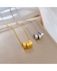 Classic Three Circle Pendent Titanium Steel Necklace CA07830301