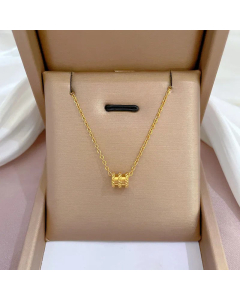 Elegant Heart Smiley Enamel Titanium Steel Plating Zircon Pendant Necklace CA07830302-Gold Color-01