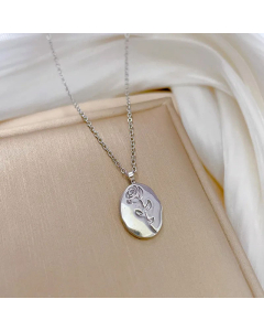Fashion Flower Plating Pendant Titanium Steel Necklace CA07830308