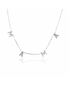 Minimalism Letter MAMA Stainless Steel Titanium Steel Plating Necklace CA07830316