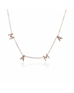 Minimalism Letter MAMA Stainless Steel Titanium Steel Plating Necklace CA07830316