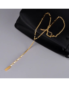 Minimalism Square Pendent Titanium Steel Necklace CA07830321