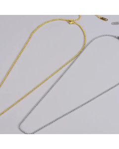 Plain Basic Chain Solid Color Titanium Steel Necklace CA07830324