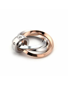 Casual Geometric Pendant Plated Titanium Steel Necklace CA07830331-Rose Gold Color-01