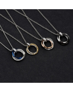 Casual Geometric Pendant Plated Titanium Steel Necklace CA07830331