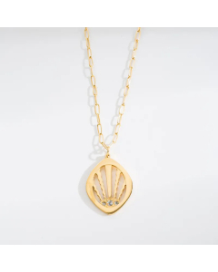 Fashion Enamel Zircon Heart Shape Stainless Steel Pendant Necklace CA07830336