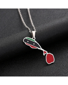 Enamel Geometric Stainless Steel Plating Pendant Necklace CA07830345