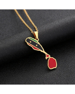 Enamel Geometric Stainless Steel Plating Pendant Necklace CA07830345