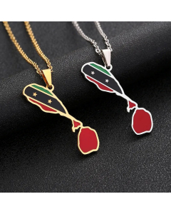 Enamel Geometric Stainless Steel Plating Pendant Necklace CA07830345